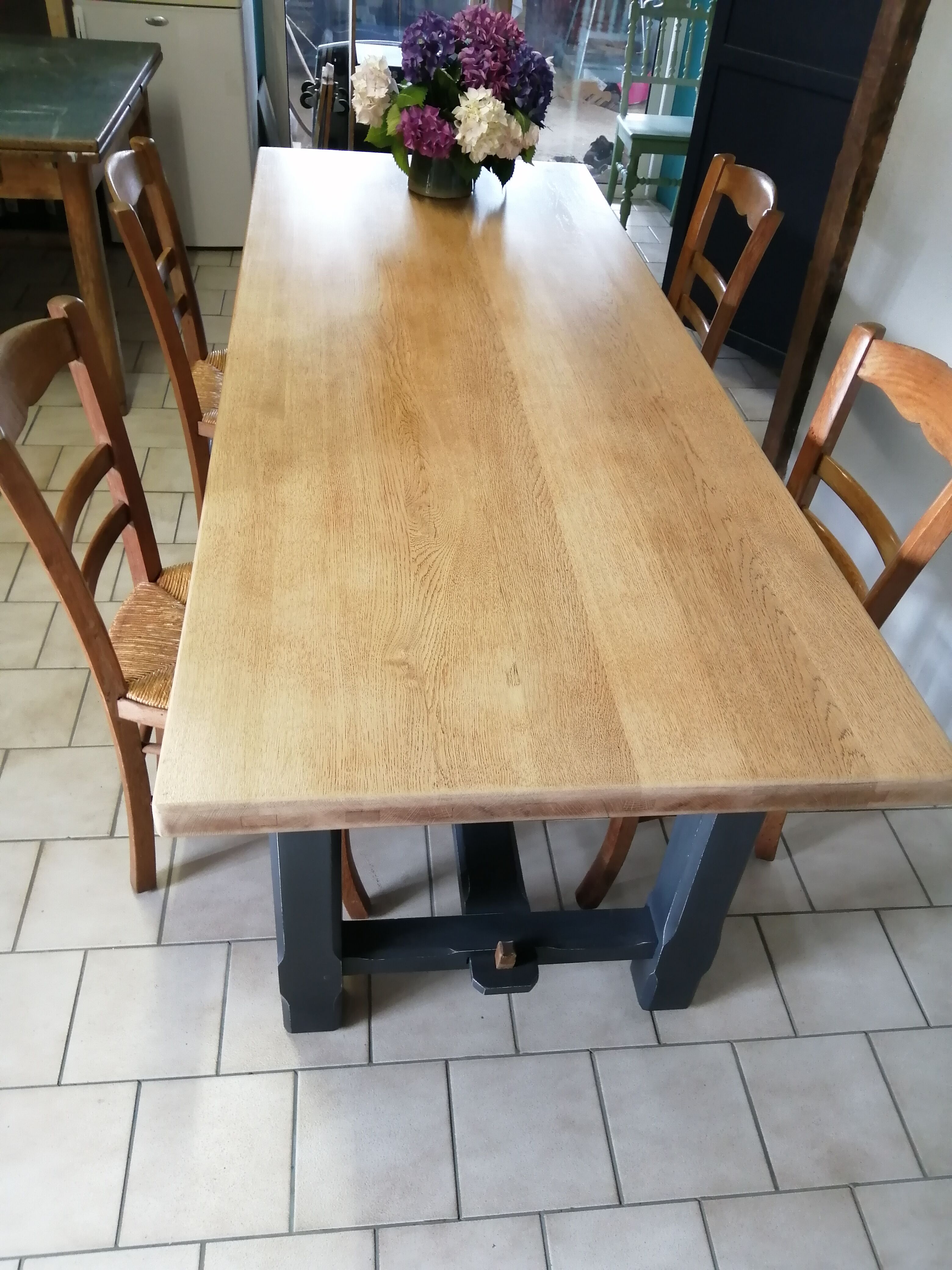 Table de ferme en chêne massif