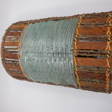 Pair of wooden and glass slats sconces