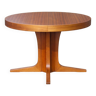 Table ronde bois avec 3 rallonges, table avec pied central étoile, table à manger, table de salon