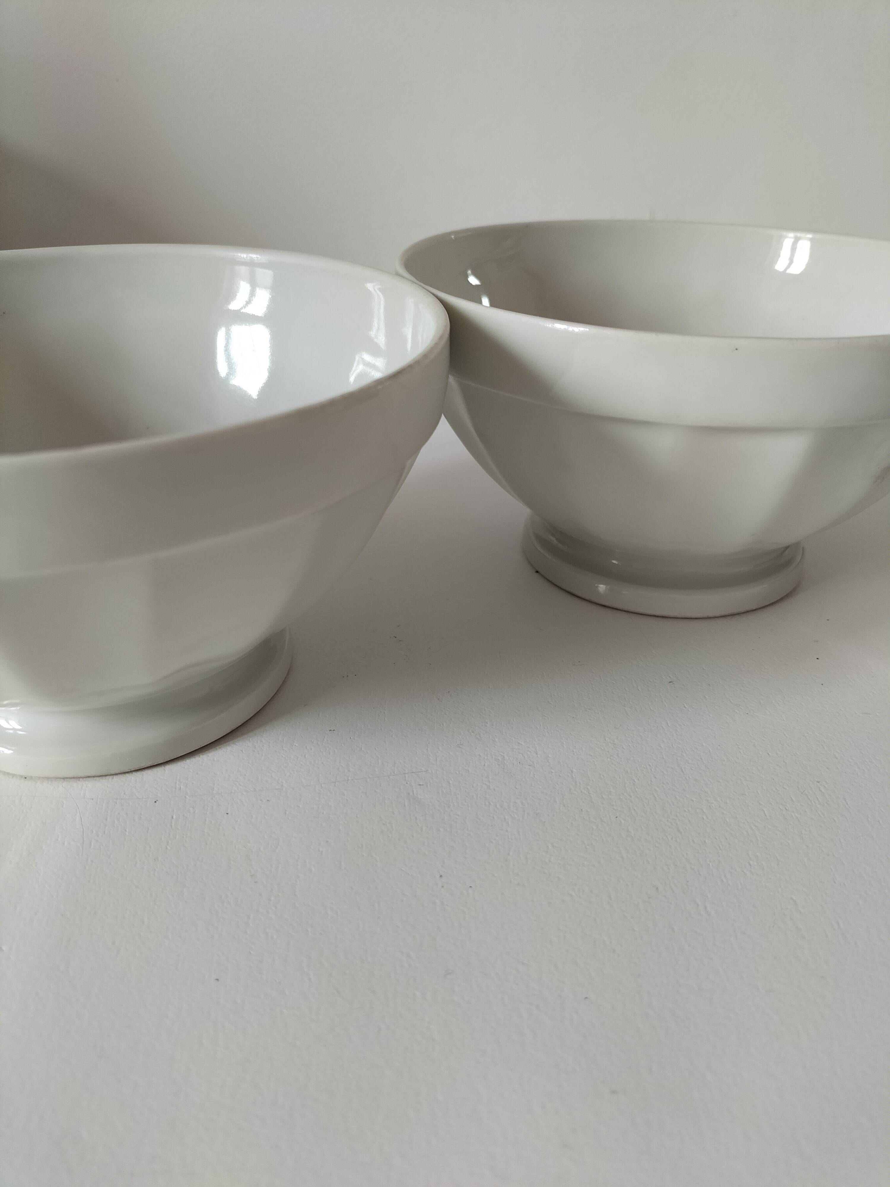 vintage faceted farmhouse duo of bowls