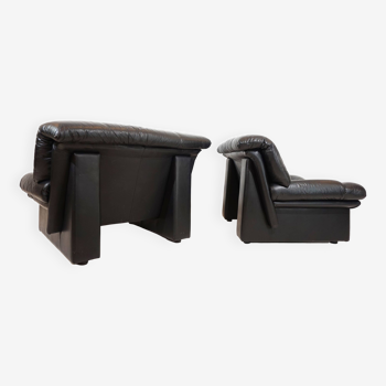 Fauteuil en cuir Nicoletti Salotti Ambassador lot de 2 pour Avanti