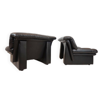 Fauteuil en cuir Nicoletti Salotti Ambassador lot de 2 pour Avanti