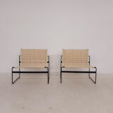 Chauffeuses en rotin de Gregorio Vicente Cortes et Luis Onsurbe pour Metz and Co, design néerlandais 1961