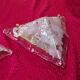 1970s triangular wall lamp or chandelier in transparent Murano glass 35x35x