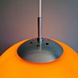Large Space Age pendant light in orange opaline, 1960s-70s