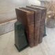 Pair of green marble obelisk bookends