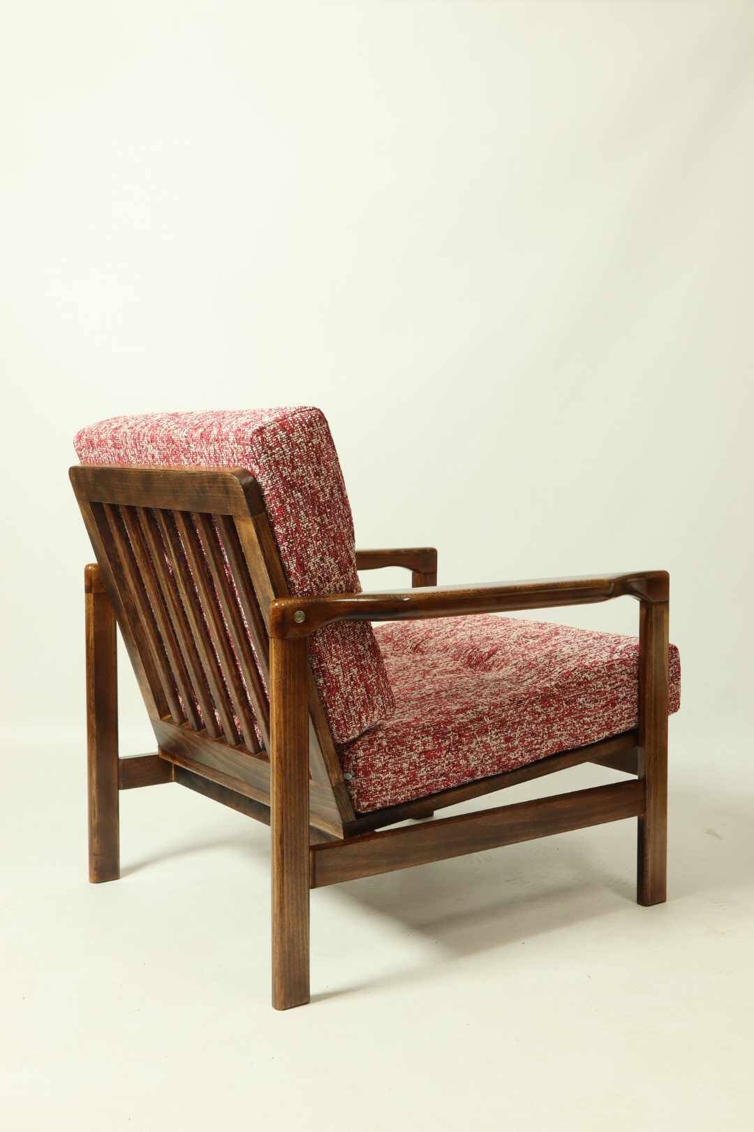 Vintage Armchair Lobster Upholstery Living Room Scandinavian, MCM, Poland 1960s