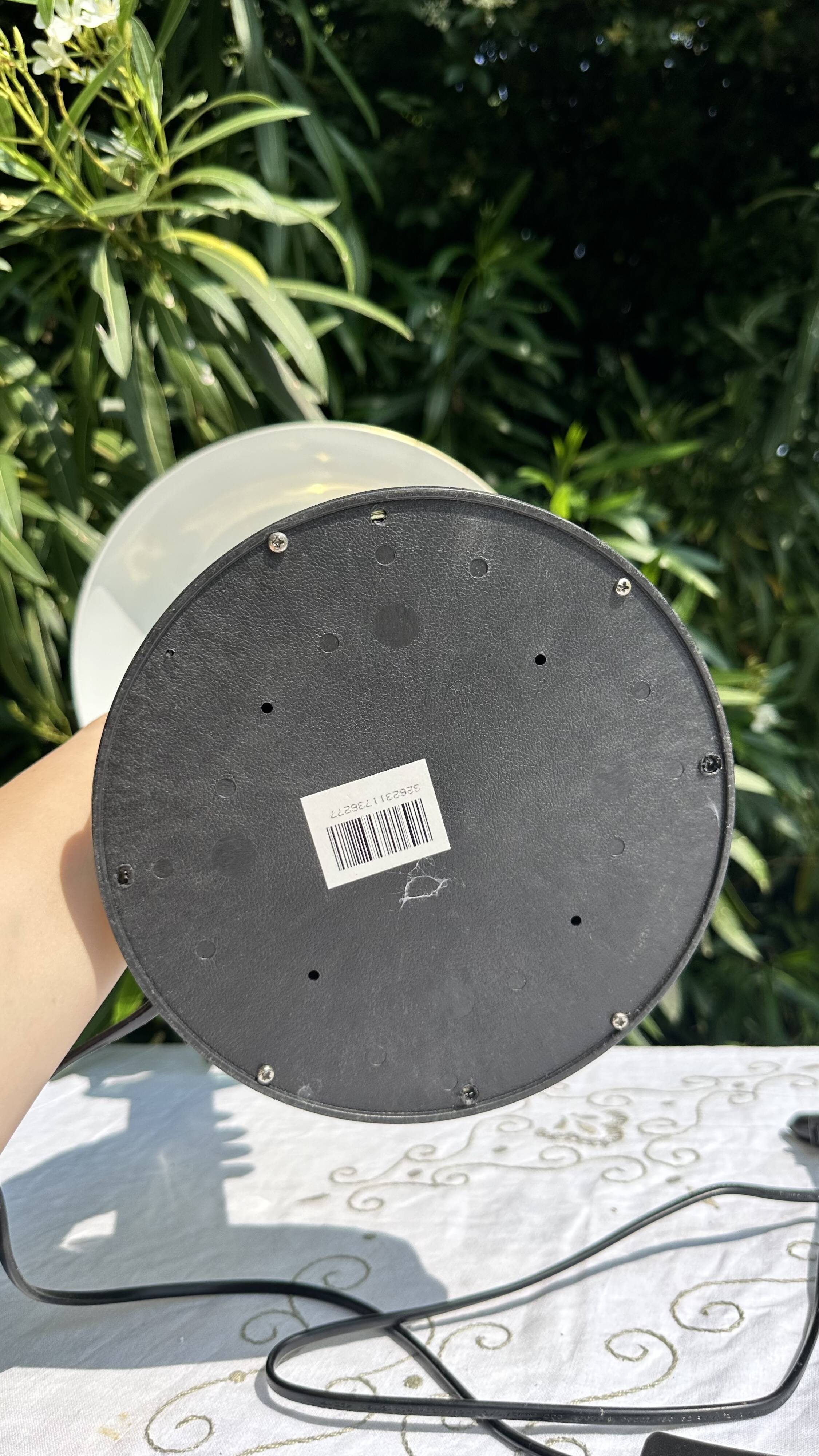 70s Large Vintage Mushroom Lamp - Glass & Gold Metal