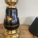 19th century ceramic lamp base, 2 m fabric cable