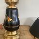 19th century ceramic lamp base, 2 m fabric cable