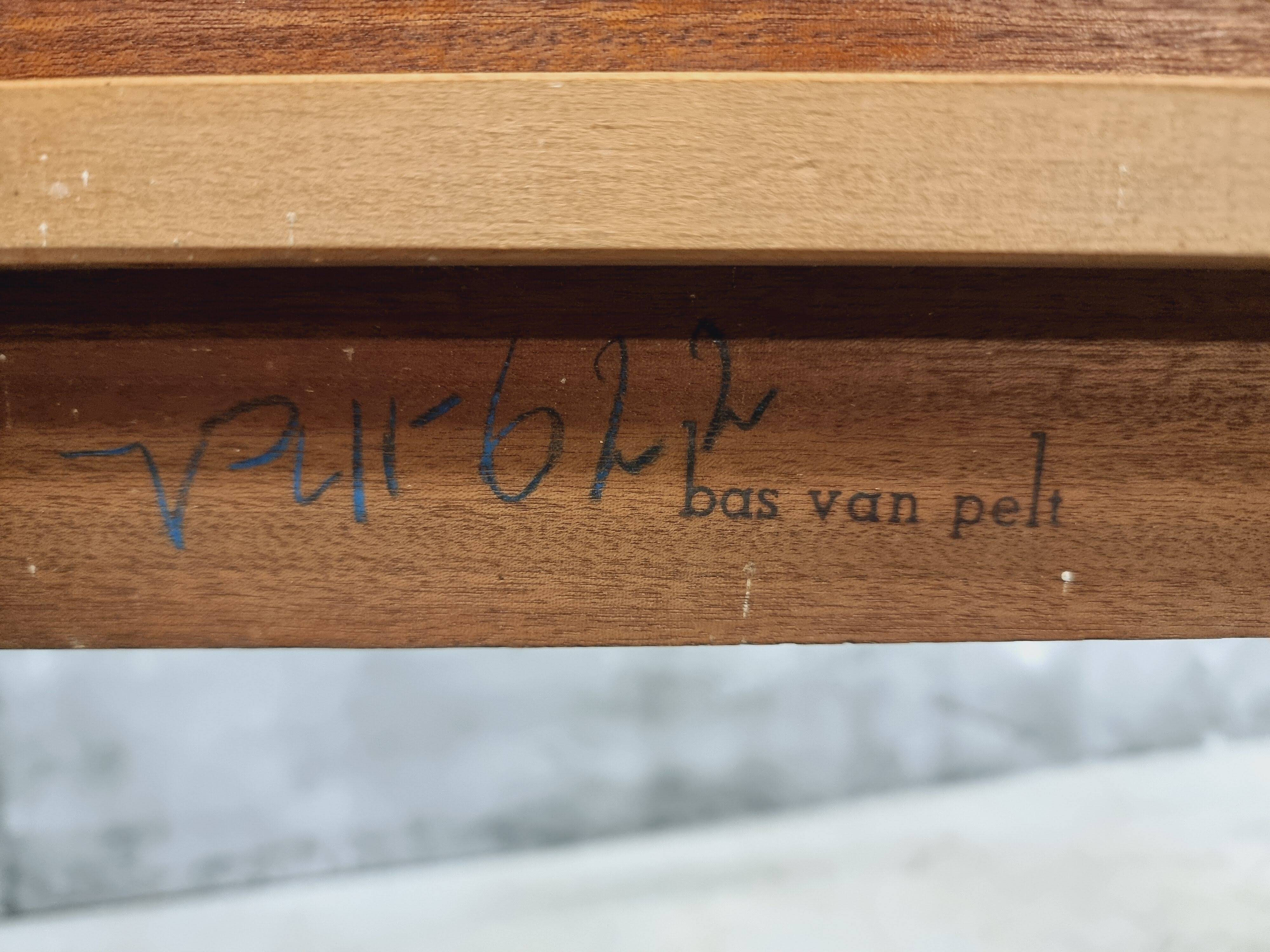 Two Bas van Pelt designer dining chairs in walnut, 1930s