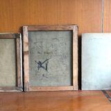 Triptyque portraits a l’huile anciens, femmes XIXe