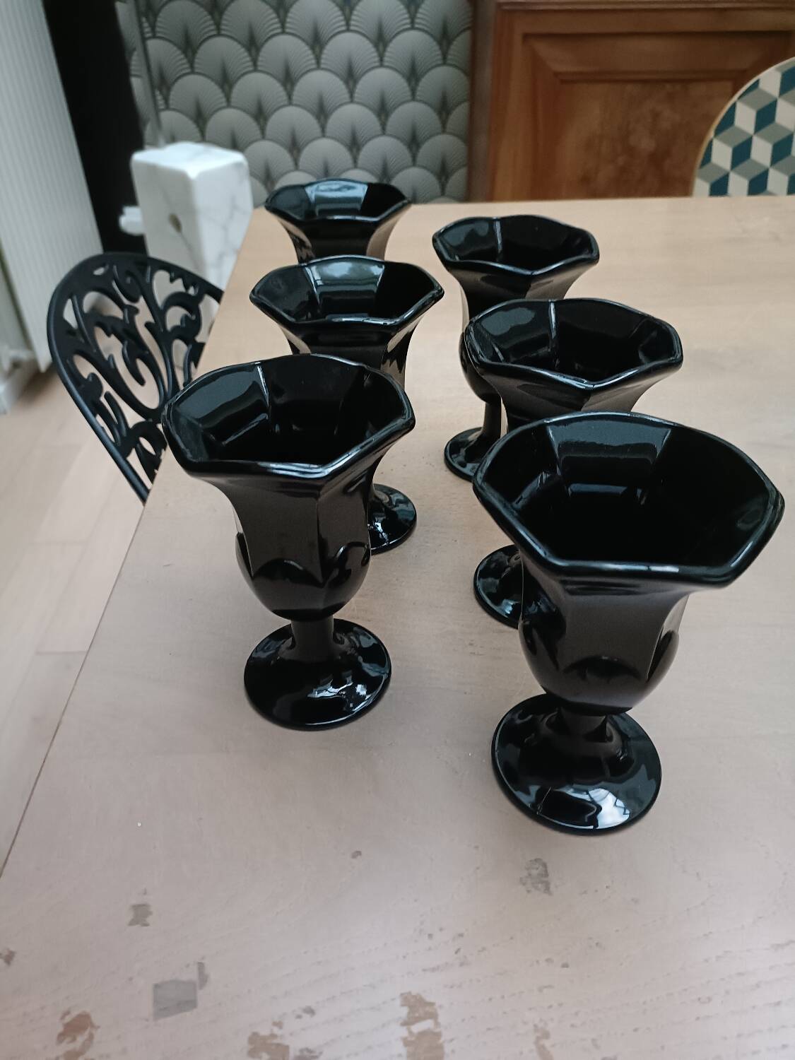 Black ice cream cups