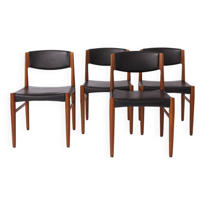 Lot de 4 chaises de salle à manger en teck Grete Jalk pour Glostrup, années 1960   Danois