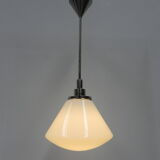 Art Deco school lamp with white glass shade