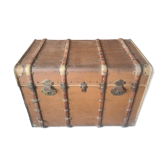 Old wooden trunk and fabrics