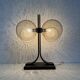 Lampe de table Temde Leuchten avec des sphères en contreplaqué et en verre, années 1970.