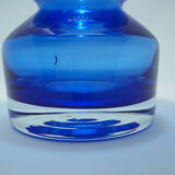 Vase en verre bleu cobalt scandinave