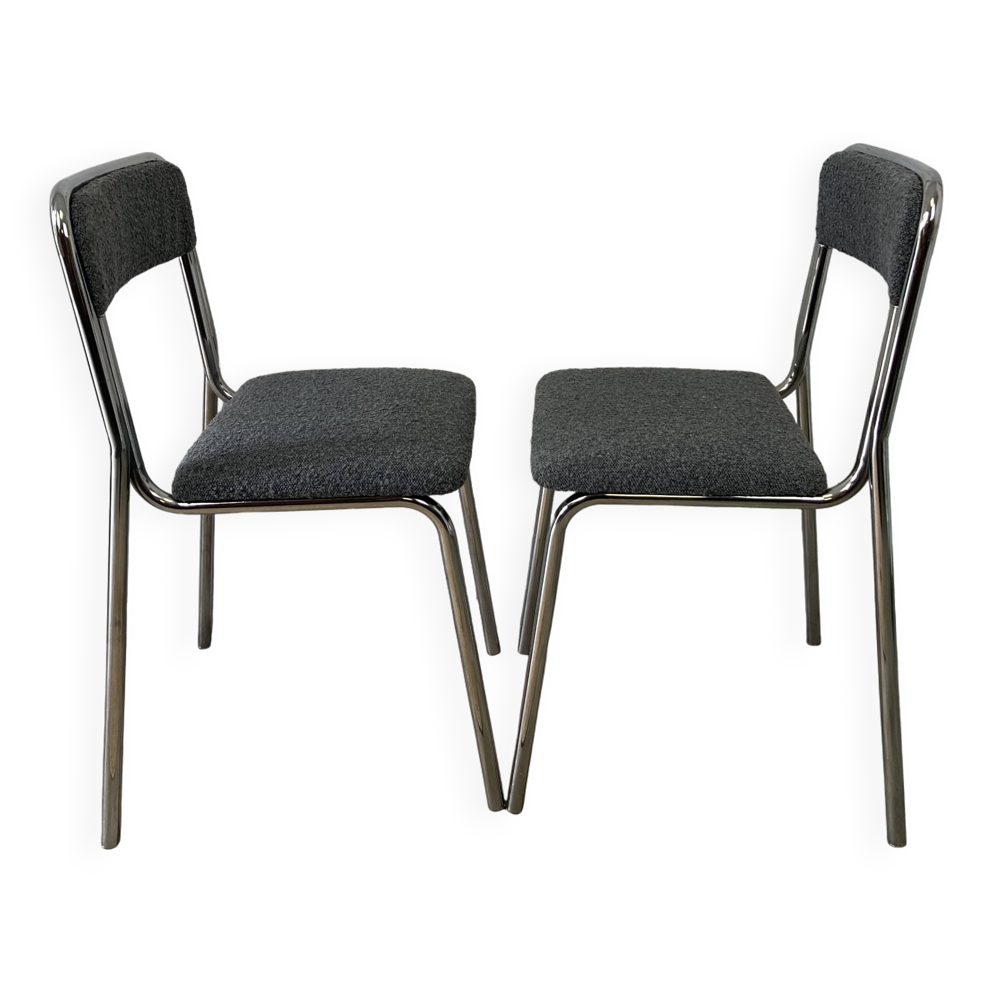 Pair of vintage chrome chairs