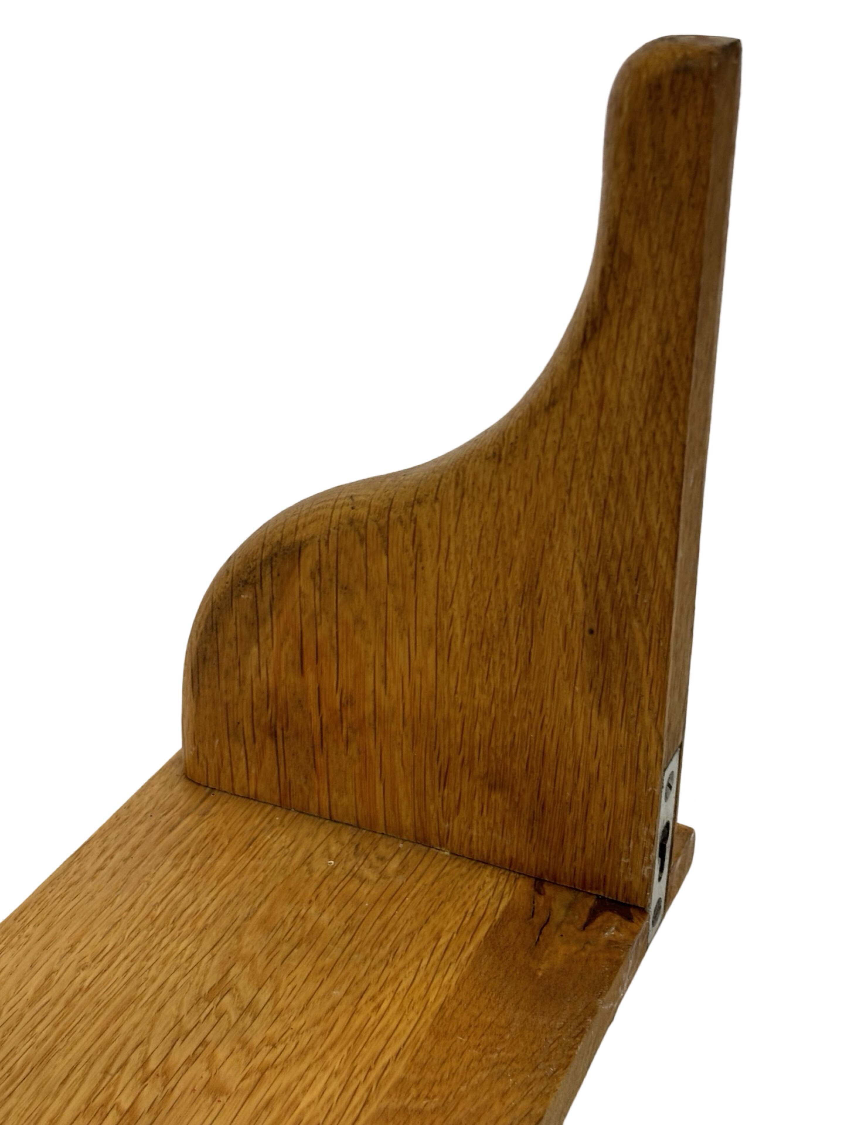 Vintage oak wall rack book shelf 1970s wood minimalist design