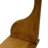 Vintage oak wall rack book shelf 1970s wood minimalist design