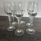 6 Vintage Ribbed Stem Crystal Glasses