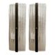 Contemporary Rectangular Diamond-Motif Murano Glass Sconces — Set of Four