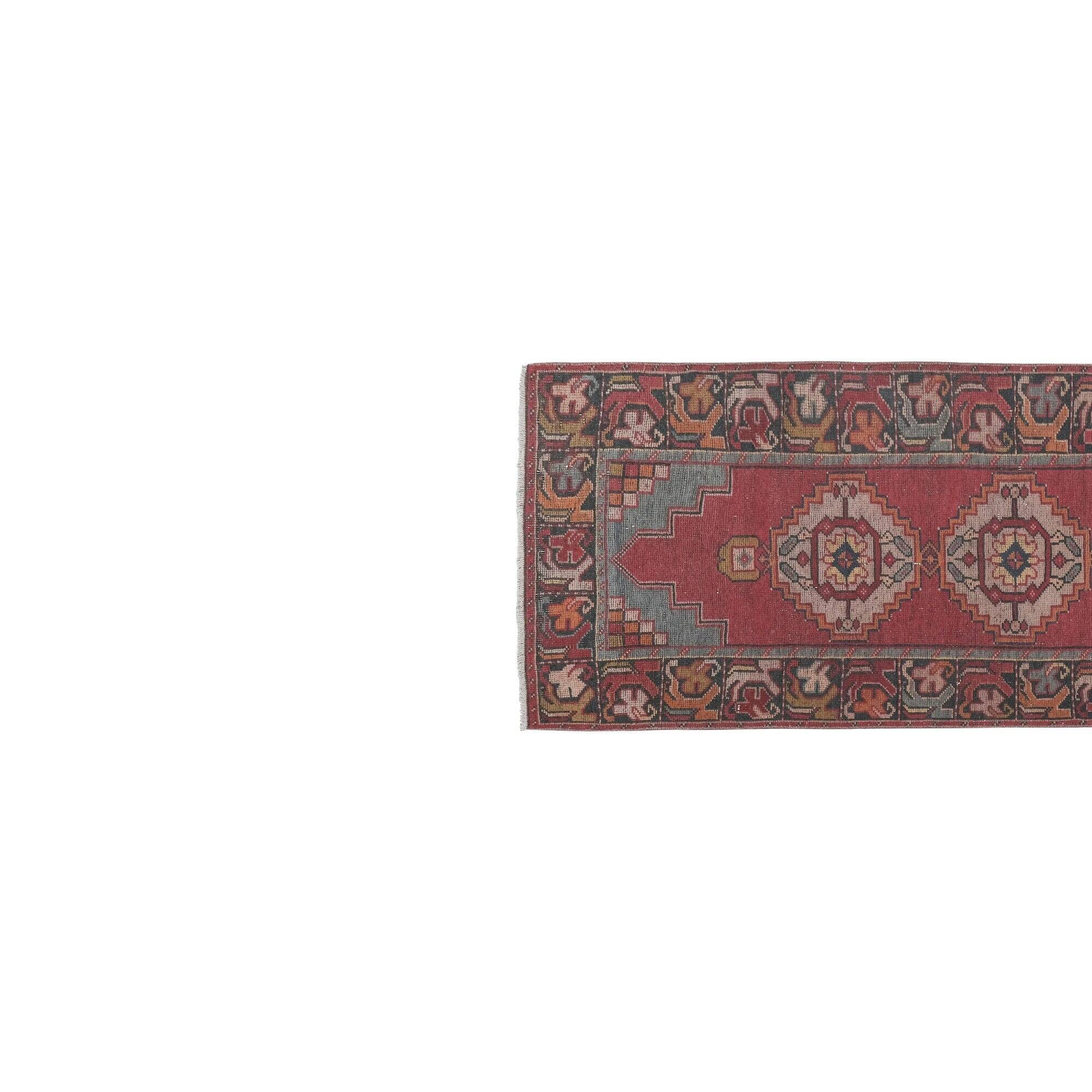 Vintage Turkish hallway rug 91x285 cm