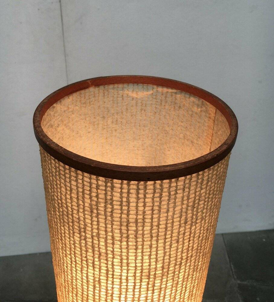 Mid-century tripod rocket floor lamp in teak, 1960s.