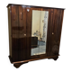 Varnished mahogany 4-door wardrobe