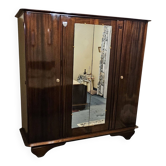 Armoire 4 portes en acajou vernis