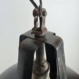 Industrial french black enamel pendant lamp from mazda, 1960s