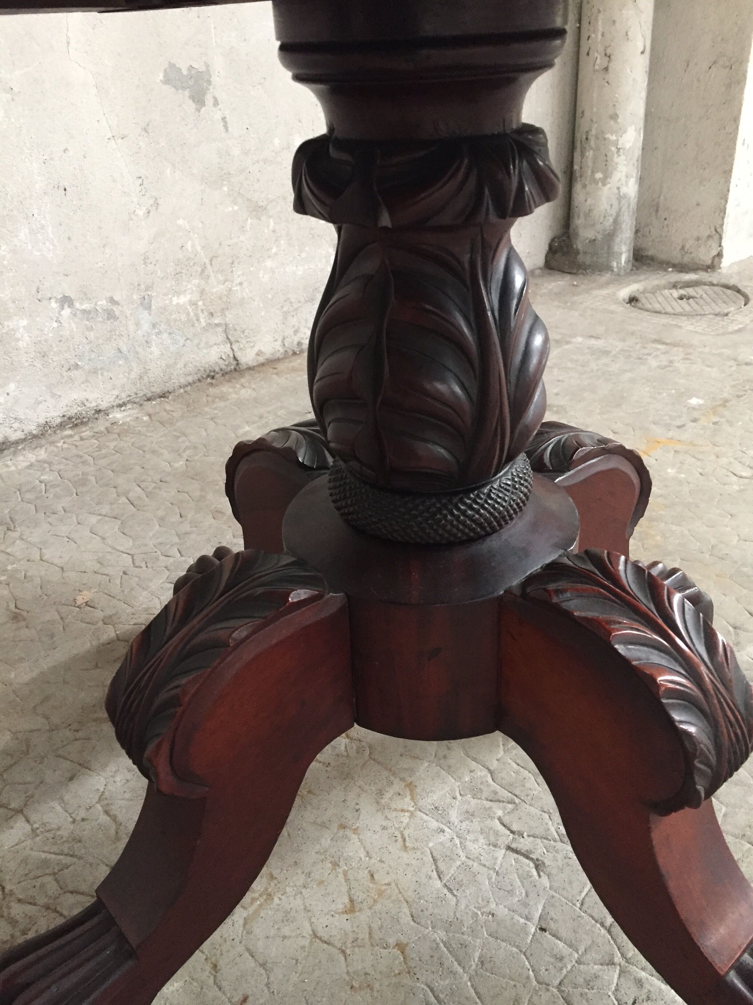 Small piece of english furniture has 3 drawers in mahogany for silverware