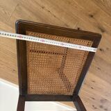 Lot of 4 solid oak chairs with caning in the Henri II style.