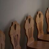 Set of 6 pine chairs