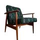 Set of Midcentury Armchairs, by Juliszu Kędziorek in Green Jacquard, 1960s