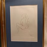 Set of three sanguine drawings