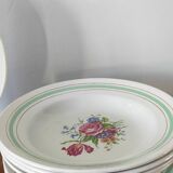 Set of eight Lunéville plates