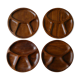 Lot of 4 plates or teak serving dishes, 70-80s
