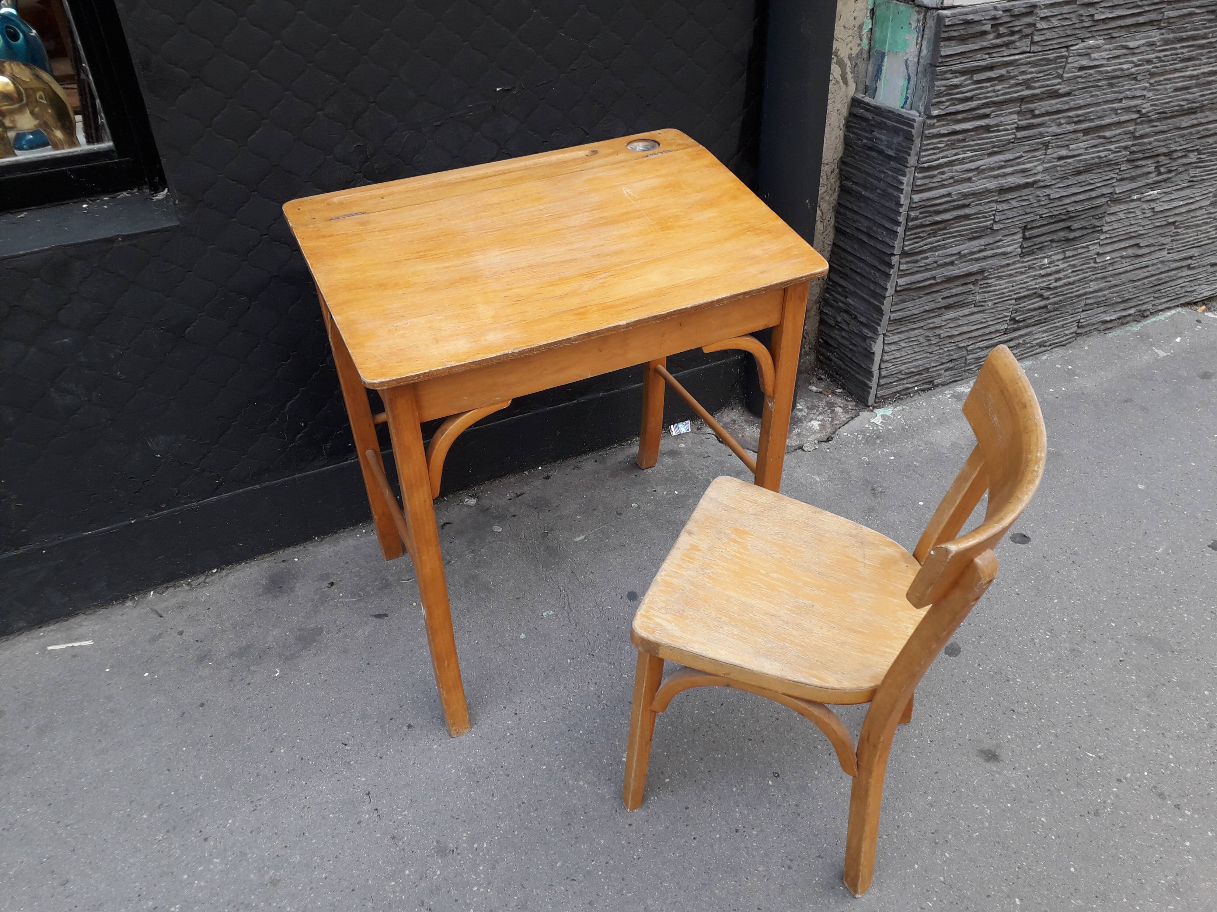 Child desk and vintage chair