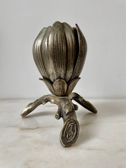 Ashtray flower 1970 silver bronze