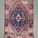 Vintage turkish oushak rug 115x83 cm carpet