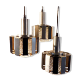 Lampe cascade vintage avec de lourds abat-jour en verre
