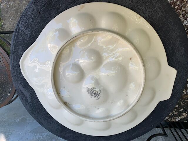 Large oyster dish in the shape of fish model Copenhagen by Longwy france old and collector