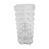 Large vase old transparent glass 4 faces years 60