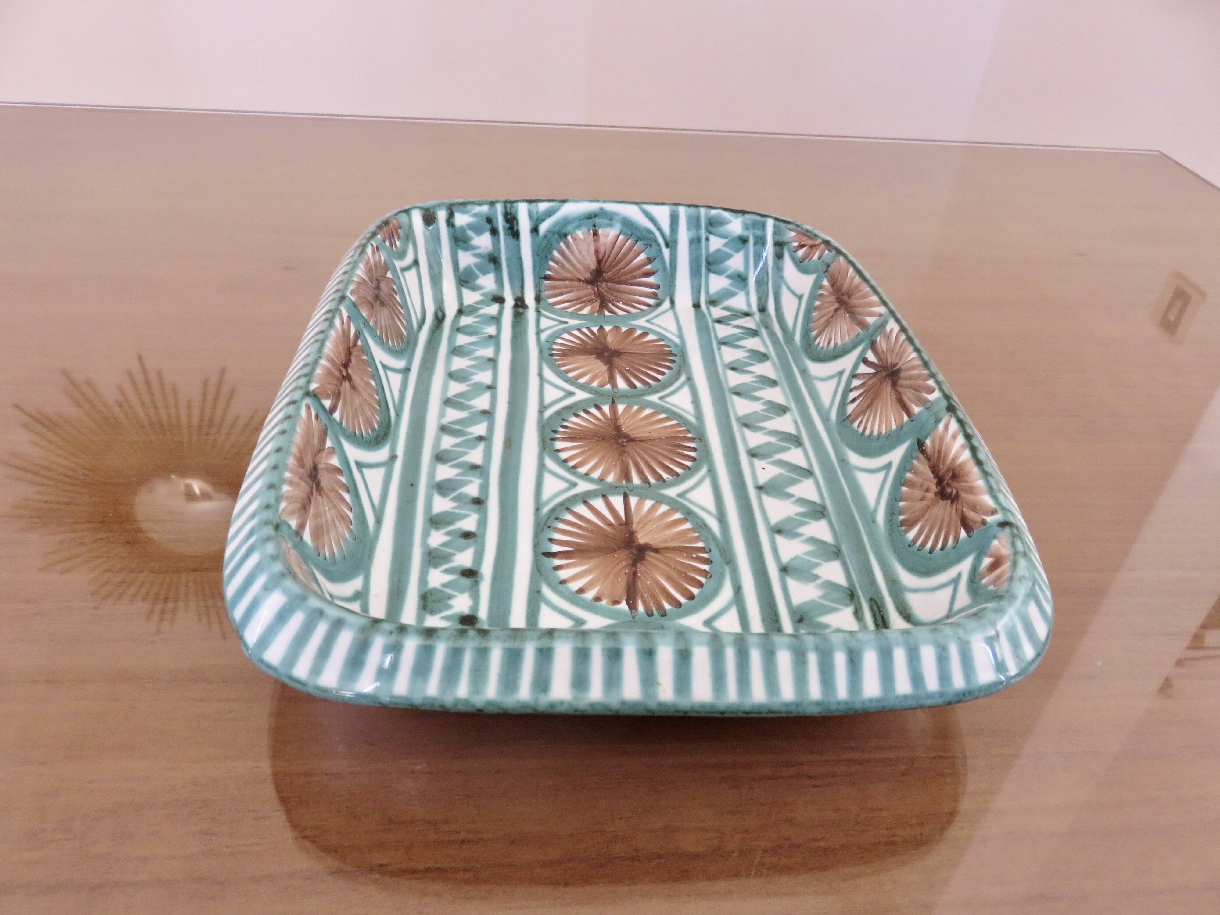Robert Picault, glazed ceramic dish, signed, 1950s-1960s