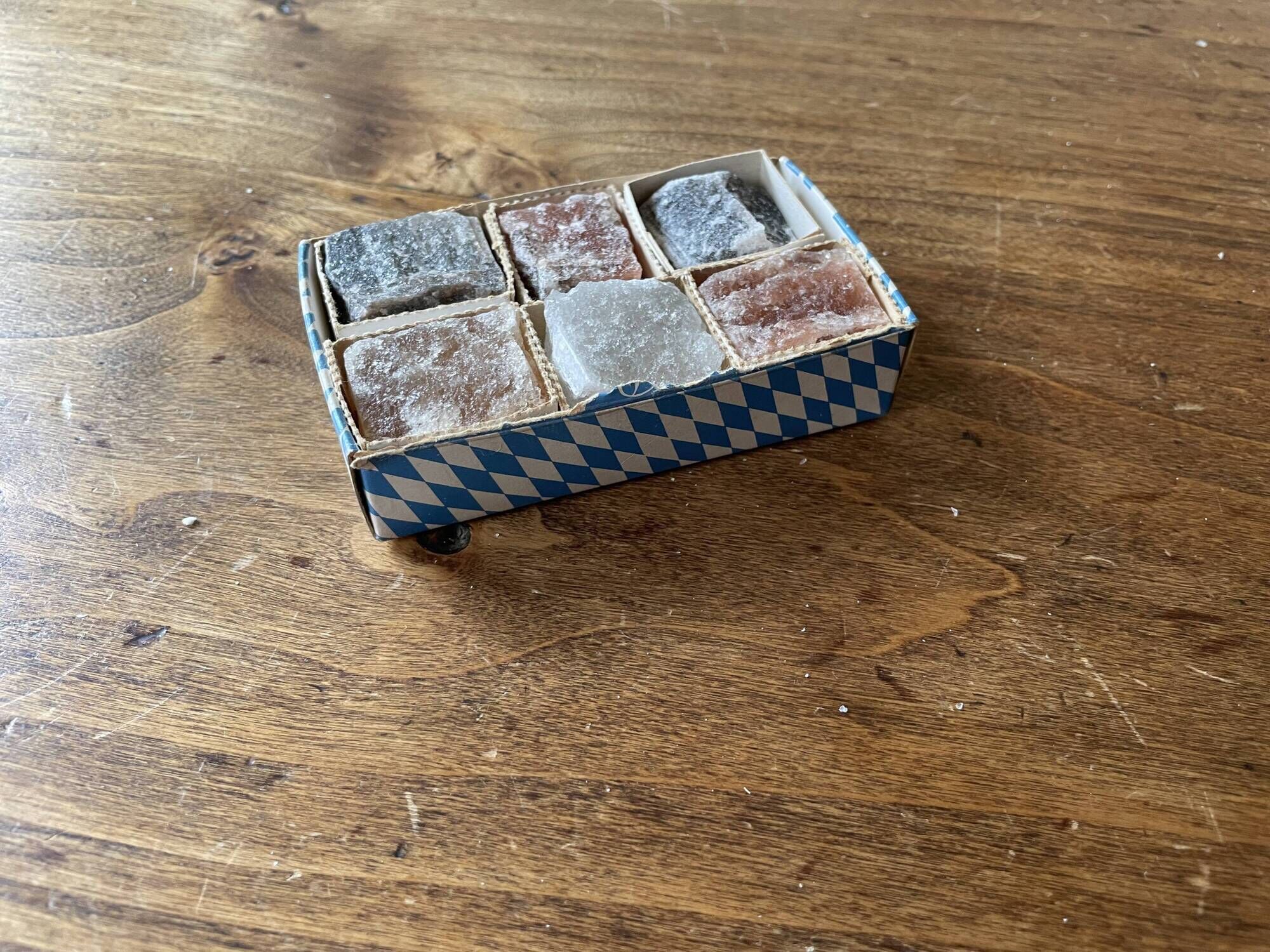 Salt crystal samples ~ souvenir from the Salzbergwerk salt mine Berchtesgaden Germany