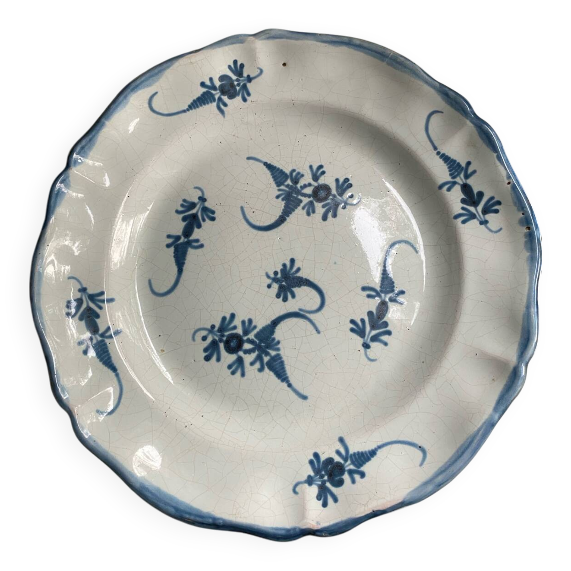 19th century dish with twig decoration