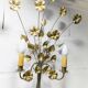 Pair of double flower bouquet sconces in brass 1960