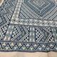 White and blue margoum rug hand-woven in natural wool